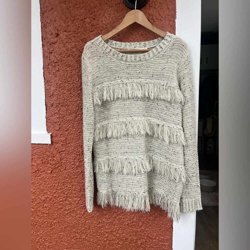 Blu Pepper • Fringe Pullover Sweater, Bohemian. Size Large